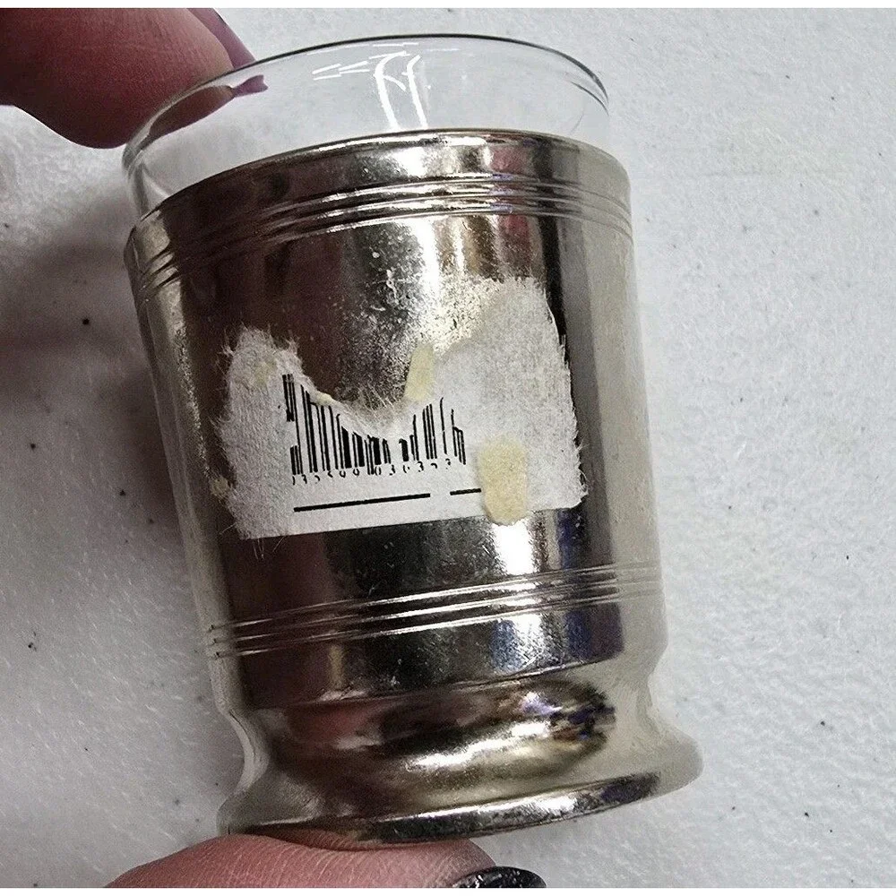 Vintage 2-Germany Shot Glasses Metal Overlay With German Eagle Flag Emblem